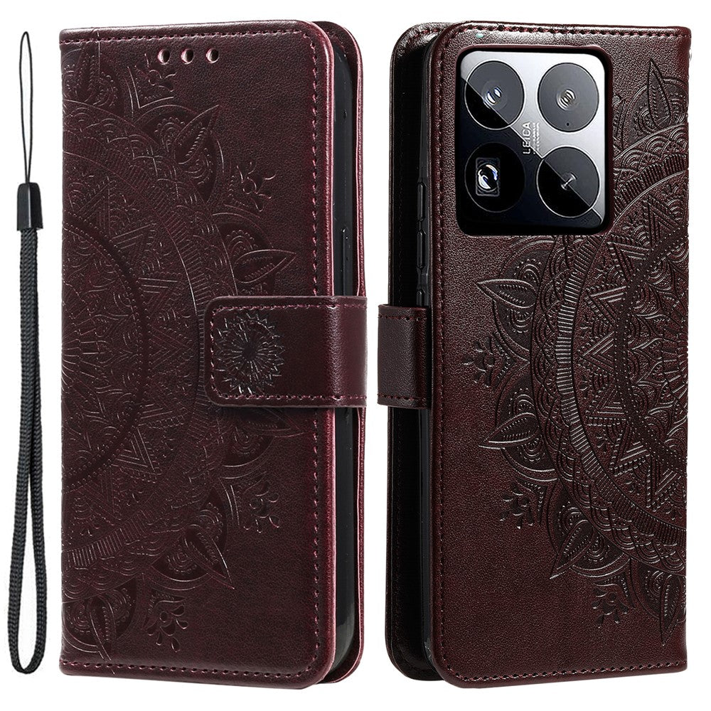 For Xiaomi 15 Pro Case Imprinted Totem PU Leather Wallet Stand Phone Cover