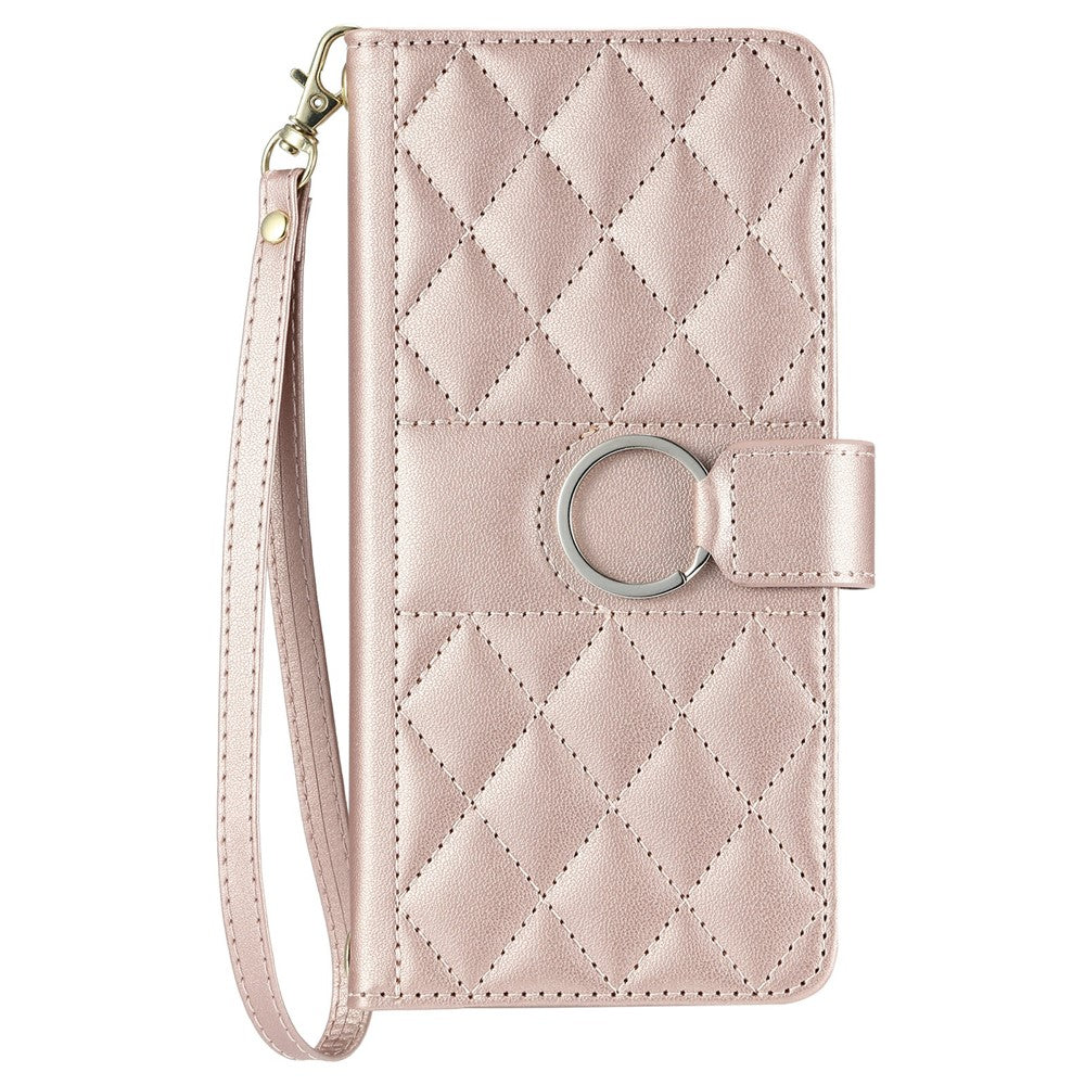 For Xiaomi Redmi Note 13 5G Crossbody Leather Case Ring Buckle Wallet Stand Rhombus Mobile Cover