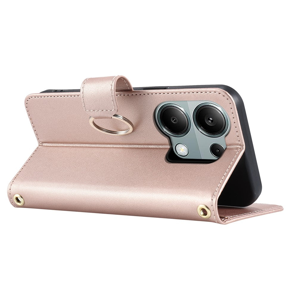 For Xiaomi Poco M6 Pro 4G / Redmi Note 13 Pro 4G Crossbody Leather Case Wallet Stand Rhombus Mobile Cover