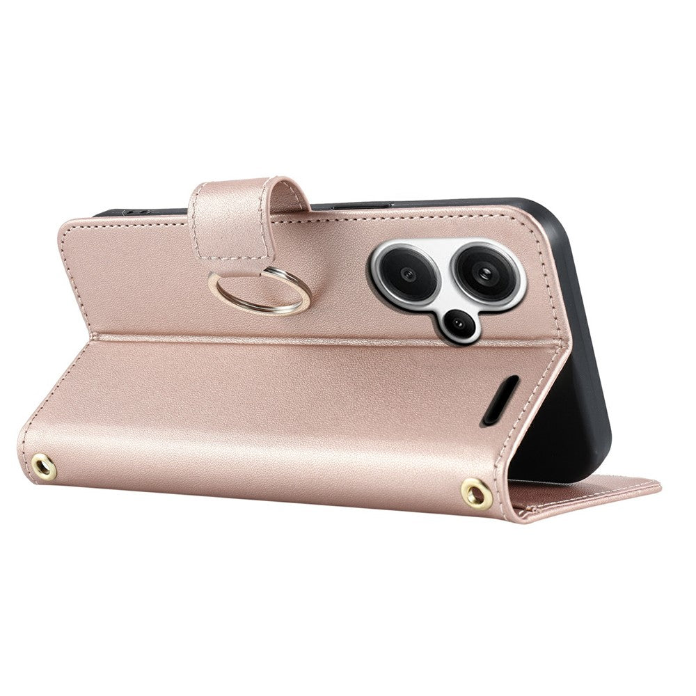 For Xiaomi Redmi Note 13 Pro+ 5G Crossbody Leather Case Ring Buckle Wallet Stand Rhombus Mobile Cover