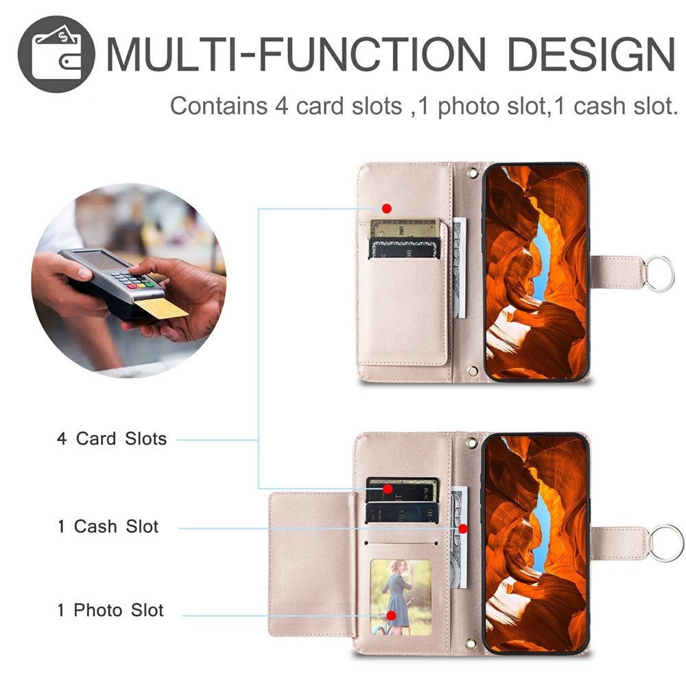 For Xiaomi Redmi Note 13 Pro+ 5G Crossbody Leather Case Ring Buckle Wallet Stand Rhombus Mobile Cover