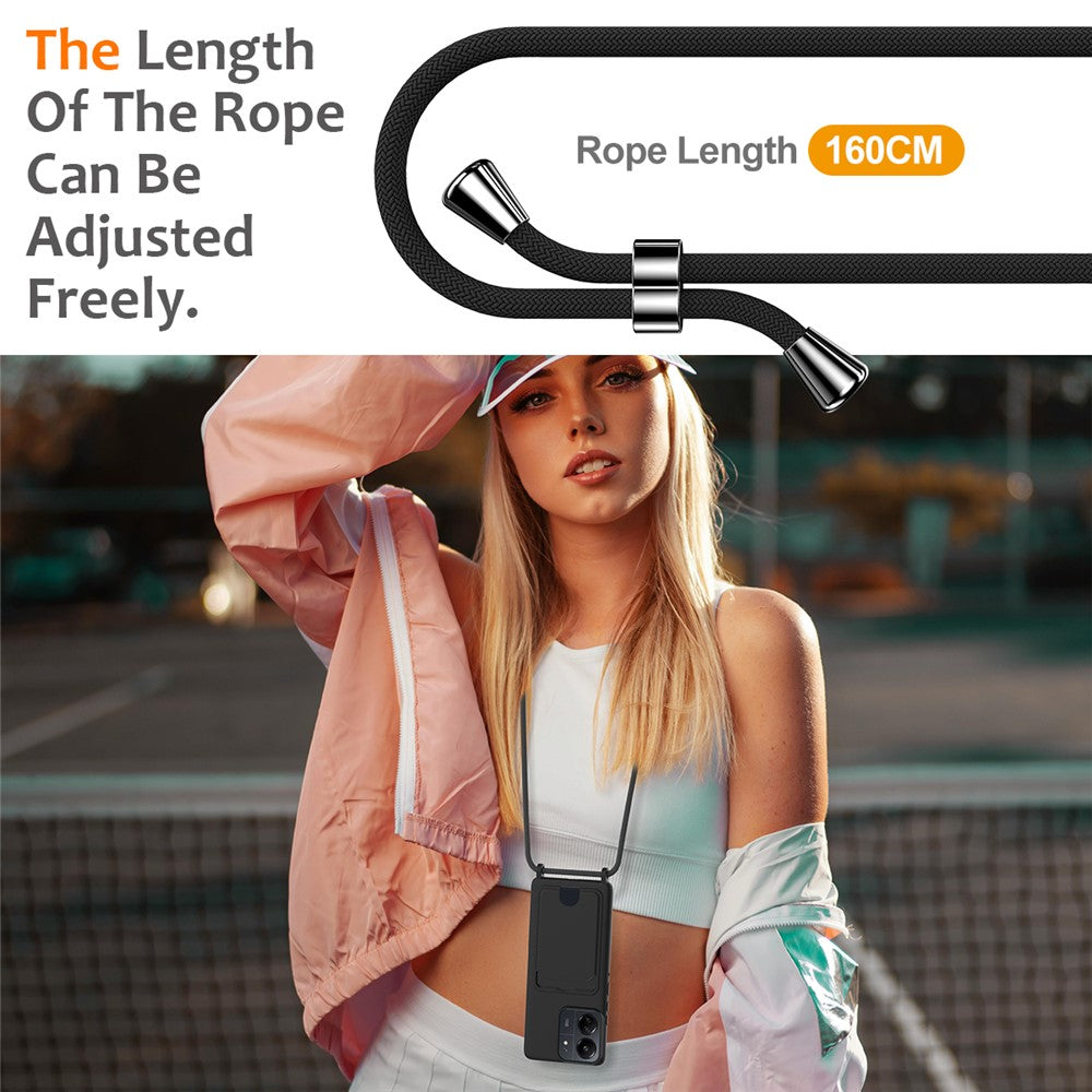Liquid Silicone Case For Xiaomi Redmi 13C 5G  /  4G  /  Redmi 13R 5G  /  Poco M6 5G  /  Poco C65 4G Card Holder Phone Back Cover with Lanyard