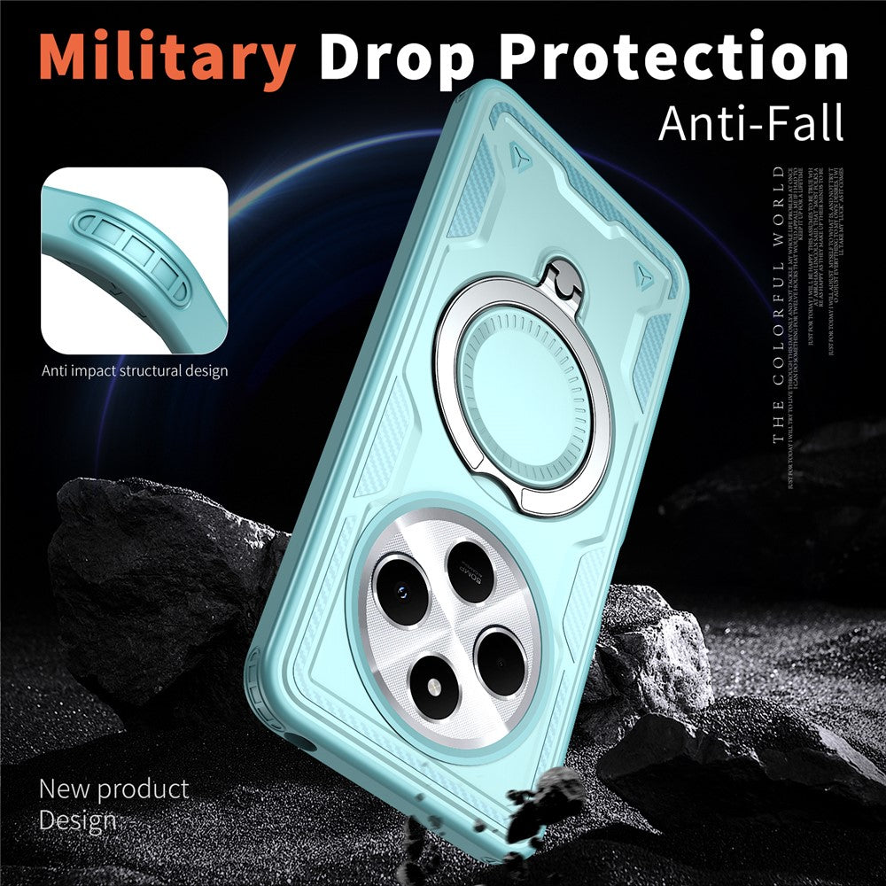 Kickstand Case for Xiaomi Poco C75 4G / Redmi 14R 5G / 14C 4G Magnetic Case Military Protection PC+TPU Cover