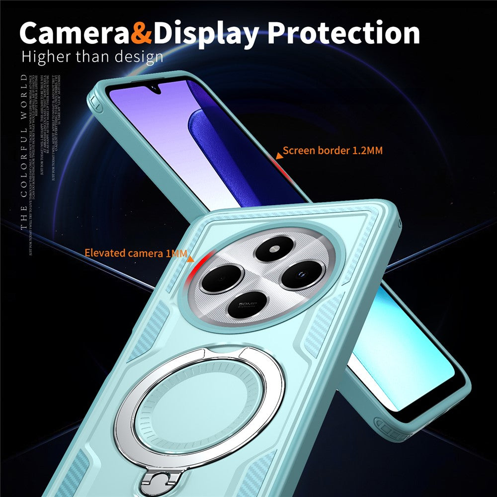 Kickstand Case for Xiaomi Poco C75 4G / Redmi 14R 5G / 14C 4G Magnetic Case Military Protection PC+TPU Cover