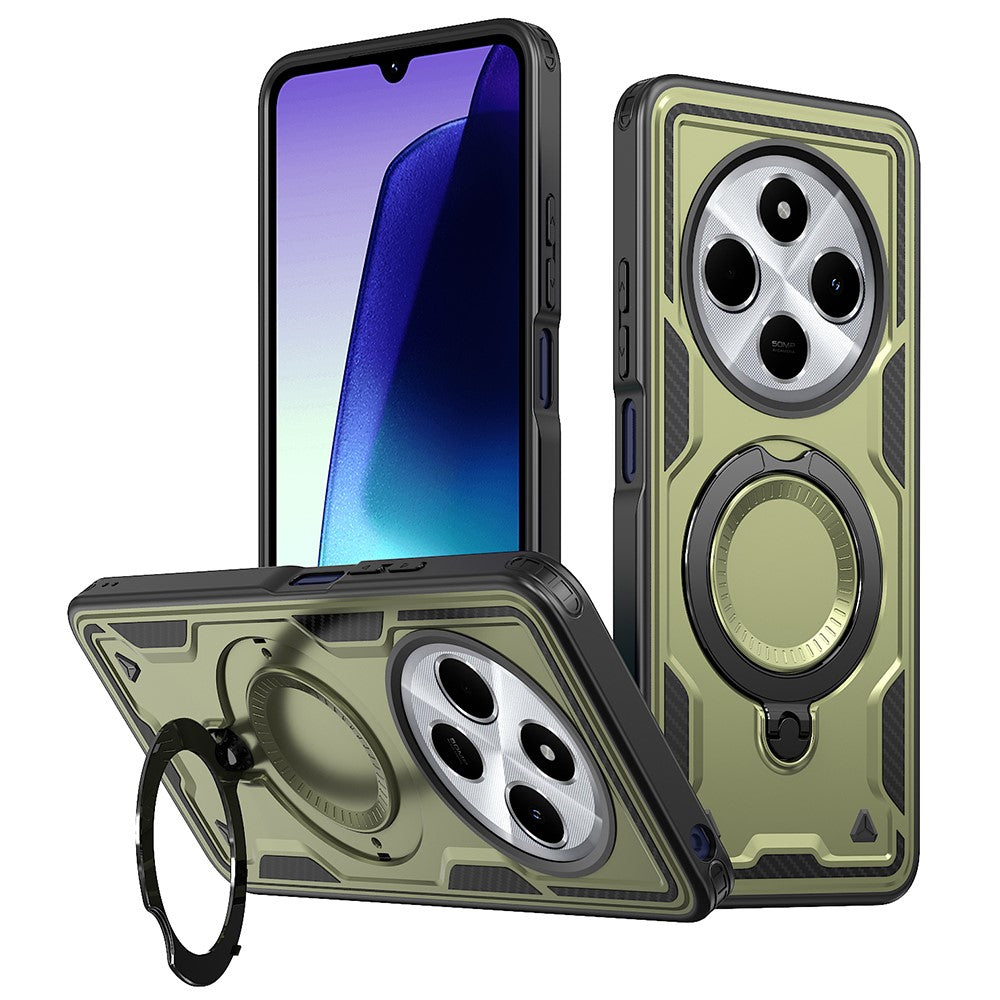Kickstand Case for Xiaomi Poco C75 4G / Redmi 14R 5G / 14C 4G Magnetic Case Military Protection PC+TPU Cover