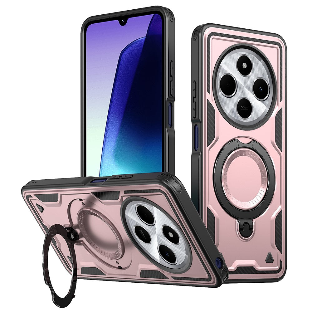 Kickstand Case for Xiaomi Poco C75 4G / Redmi 14R 5G / 14C 4G Magnetic Case Military Protection PC+TPU Cover