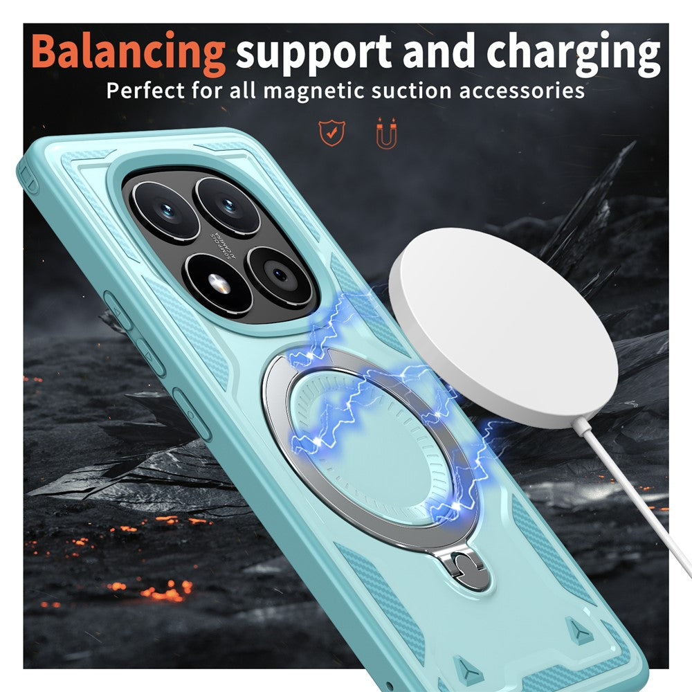 For Xiaomi Redmi Note 14 Pro+ 5G / 14 Pro 5G / 14 Pro 4G / Poco X7 5G Magnetic Case Military Protection PC+TPU Kickstand Phone Cover