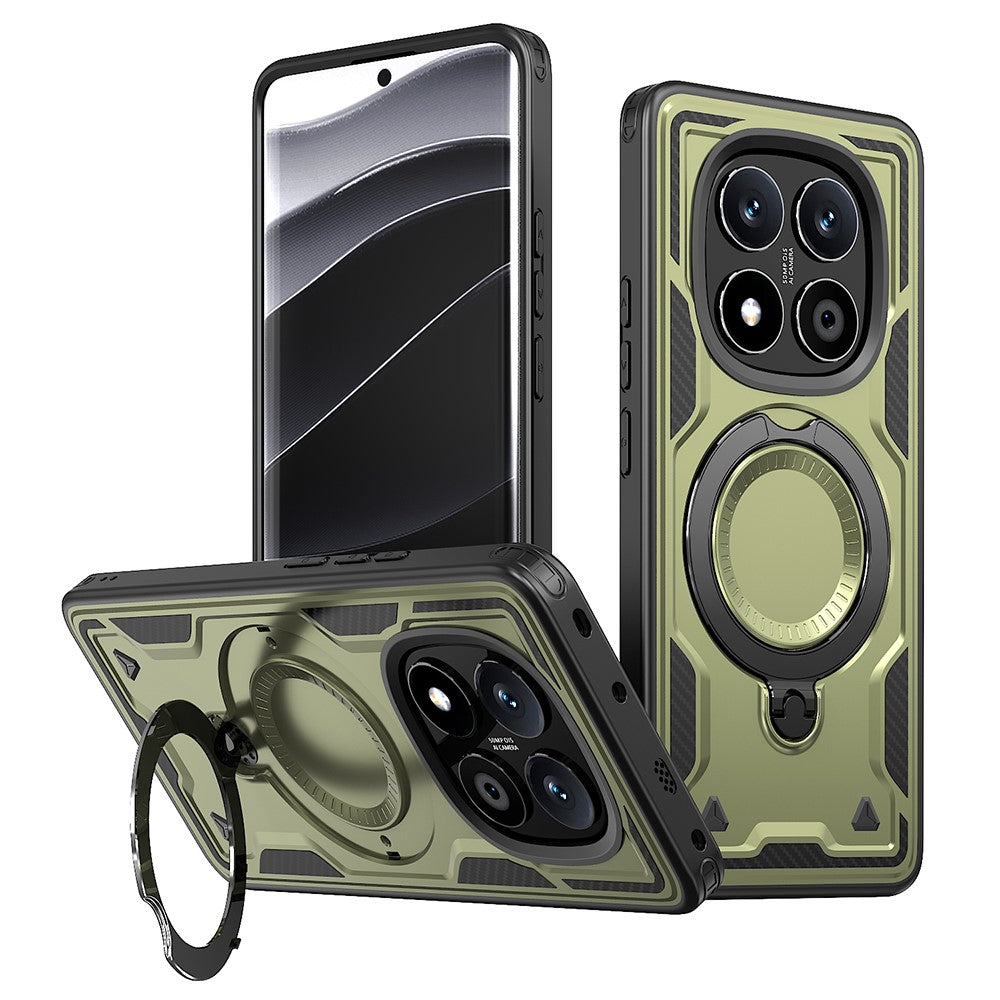 For Xiaomi Redmi Note 14 Pro+ 5G / 14 Pro 5G / 14 Pro 4G / Poco X7 5G Magnetic Case Military Protection PC+TPU Kickstand Phone Cover