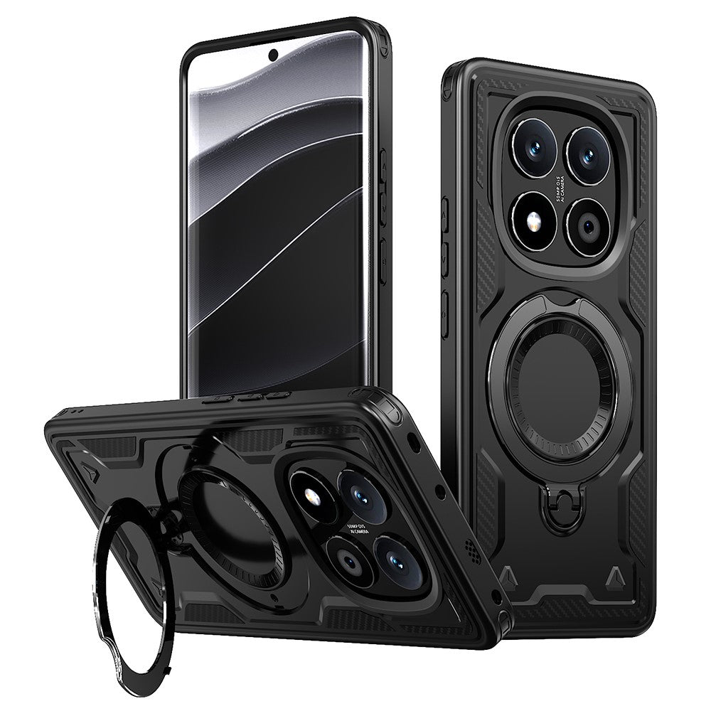 For Xiaomi Redmi Note 14 Pro+ 5G / 14 Pro 5G / 14 Pro 4G / Poco X7 5G Magnetic Case Military Protection PC+TPU Kickstand Phone Cover