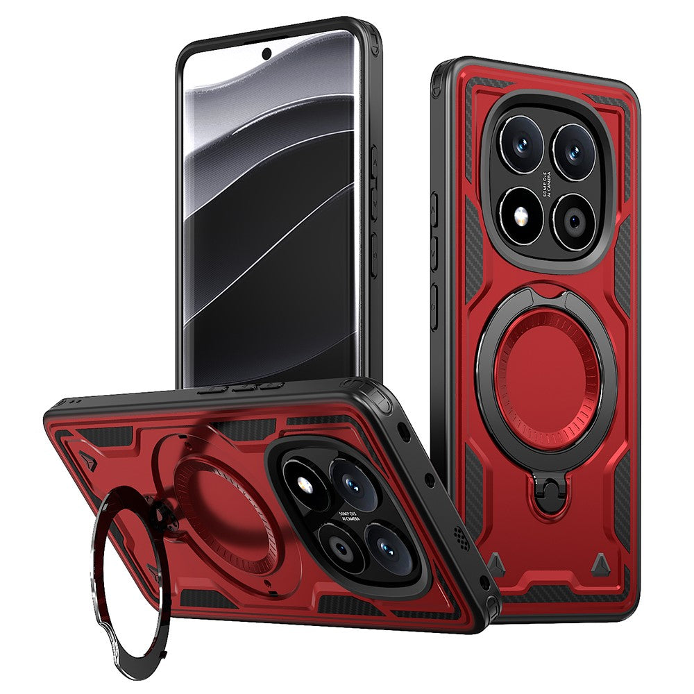 For Xiaomi Redmi Note 14 Pro+ 5G / 14 Pro 5G / 14 Pro 4G / Poco X7 5G Magnetic Case Military Protection PC+TPU Kickstand Phone Cover