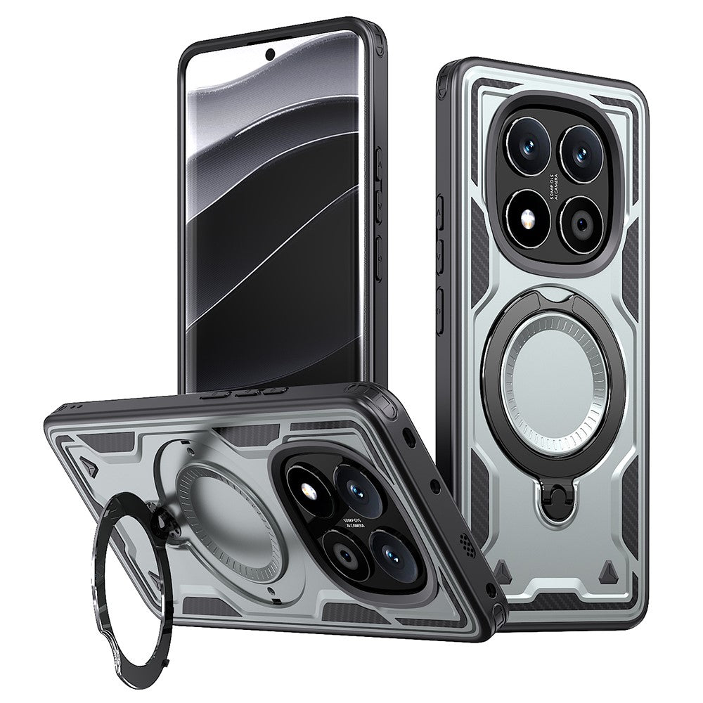 For Xiaomi Redmi Note 14 Pro+ 5G / 14 Pro 5G / 14 Pro 4G / Poco X7 5G Magnetic Case Military Protection PC+TPU Kickstand Phone Cover