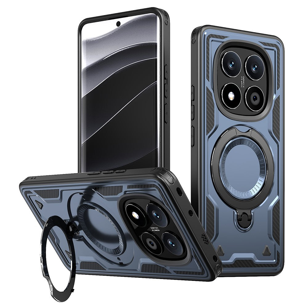 For Xiaomi Redmi Note 14 Pro+ 5G / 14 Pro 5G / 14 Pro 4G / Poco X7 5G Magnetic Case Military Protection PC+TPU Kickstand Phone Cover