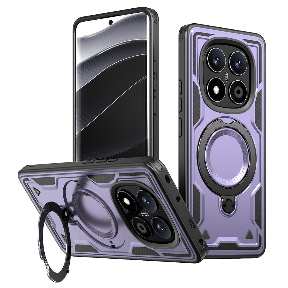 For Xiaomi Redmi Note 14 Pro+ 5G / 14 Pro 5G / 14 Pro 4G / Poco X7 5G Magnetic Case Military Protection PC+TPU Kickstand Phone Cover