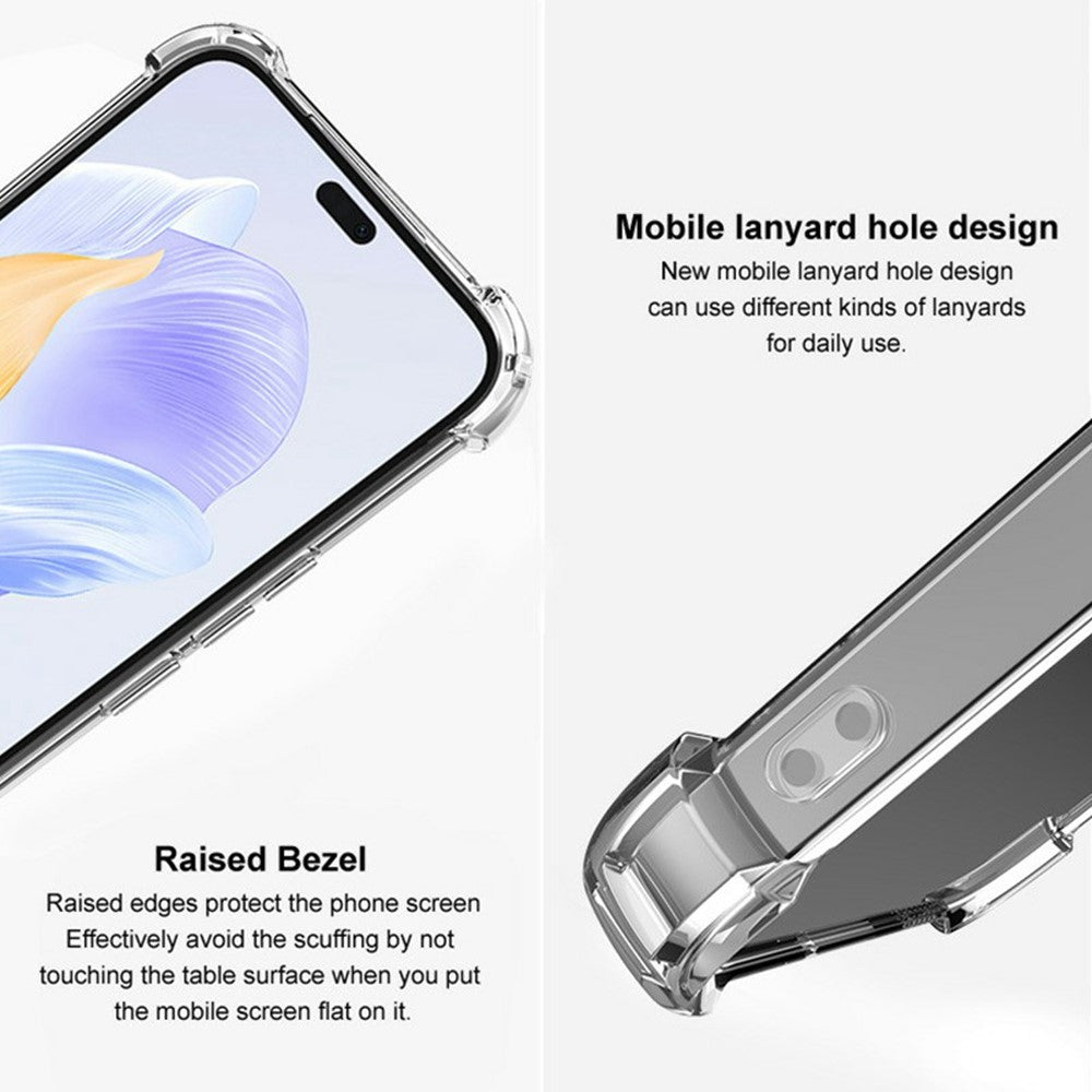 Honor Magic6 Pro 5G Transparente Handyhülle – Stoßfest an allen vier Ecken, TPU-Rückseite