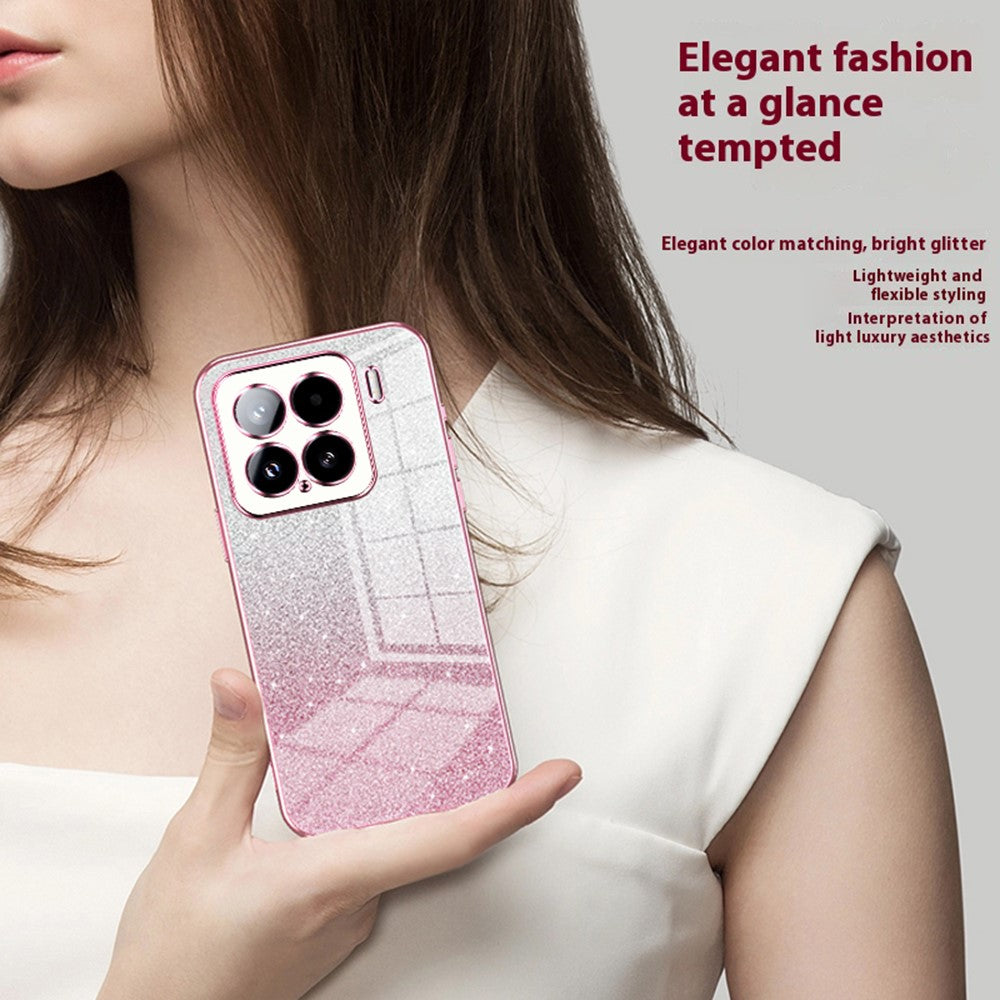 For Xiaomi 15 Case Electroplating Gradient Glitter TPU Phone Cover