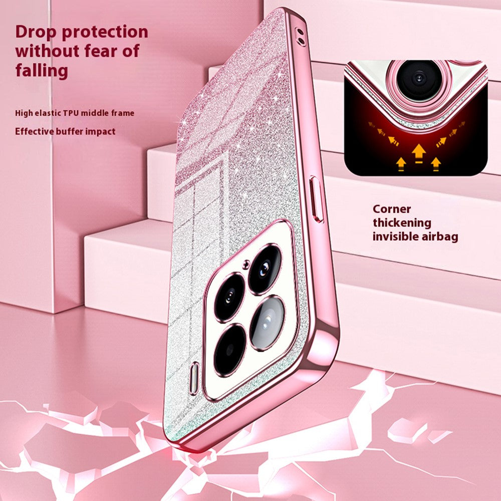 For Xiaomi 15 Case Electroplating Gradient Glitter TPU Phone Cover