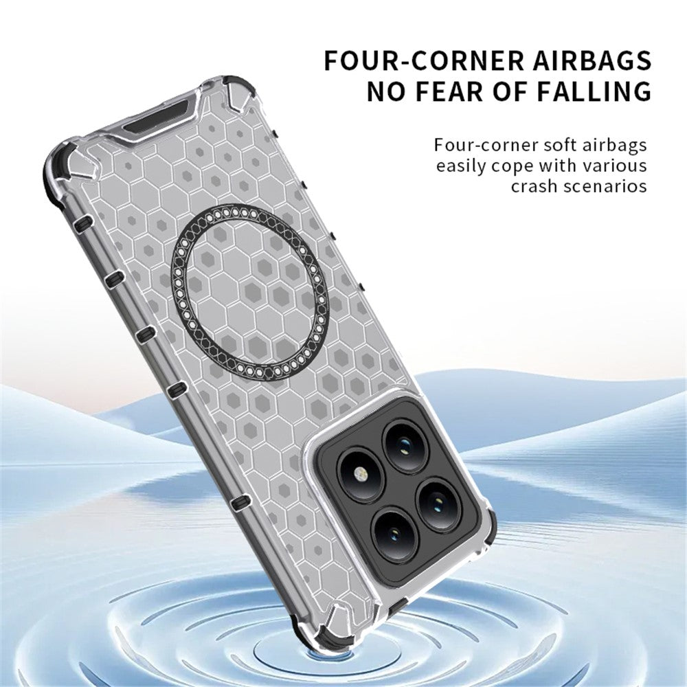 For Xiaomi 14T Magnetic Case Honeycomb Design TPU+PC Phone Cover