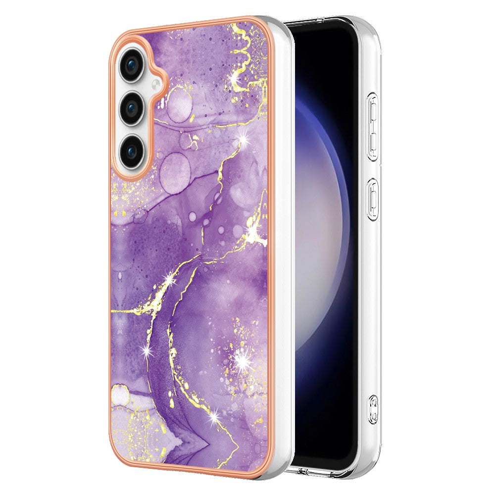 Galaxy S24 FE Schutzhülle – Mit Marmormuster 2,0 mm Galvanik-Rückseite