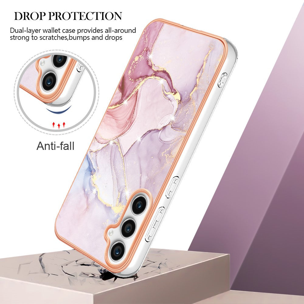 Galaxy S24 FE Schutzhülle – Mit Marmormuster 2,0 mm Galvanik-Rückseite