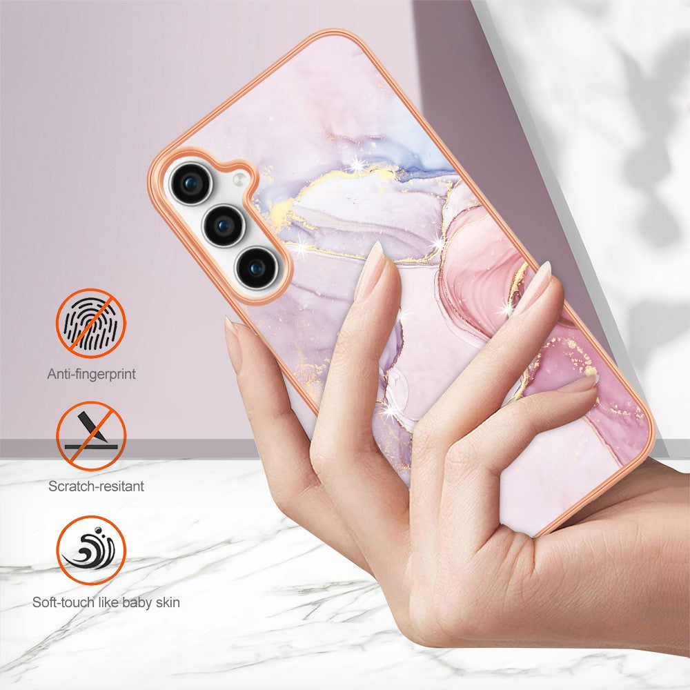 Galaxy S24 FE Schutzhülle – Mit Marmormuster 2,0 mm Galvanik-Rückseite