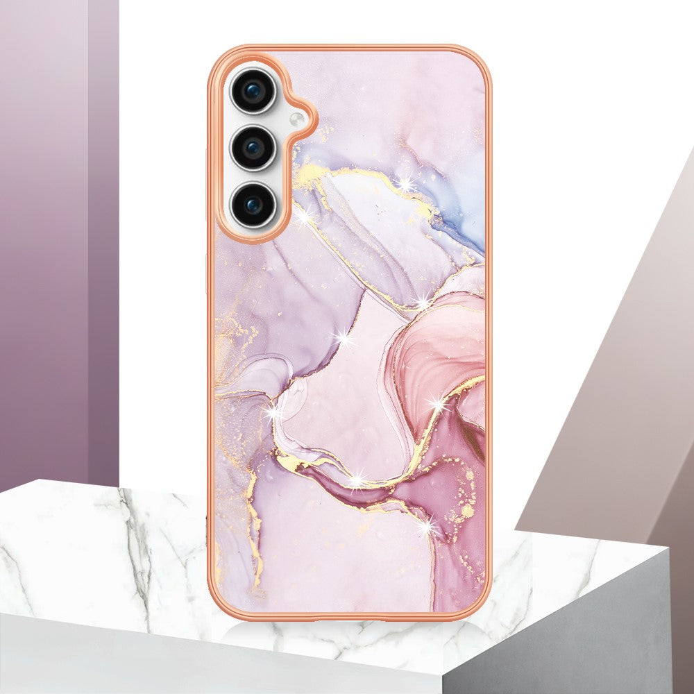 Galaxy S24 FE Schutzhülle – Mit Marmormuster 2,0 mm Galvanik-Rückseite