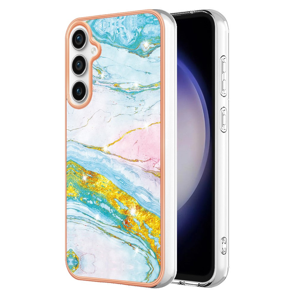 Galaxy S24 FE Schutzhülle – Mit Marmormuster 2,0 mm Galvanik-Rückseite
