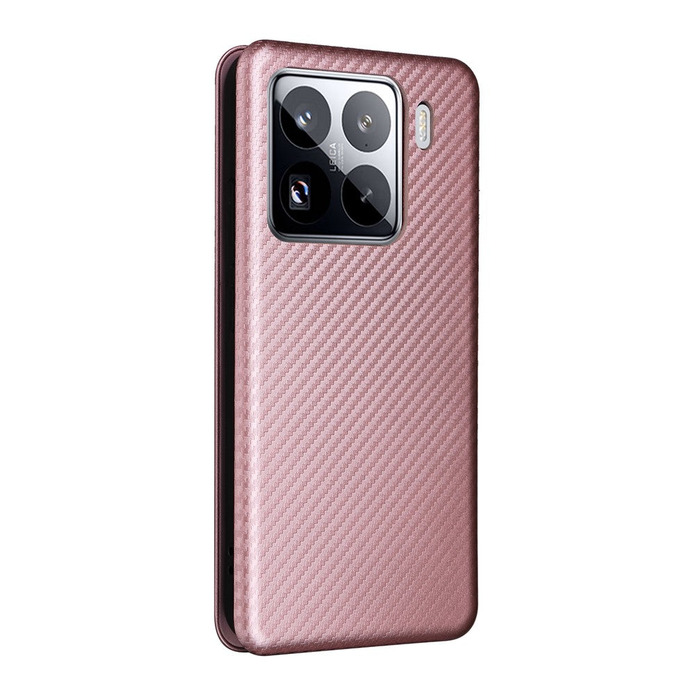 For Xiaomi 15 Pro Case Carbon Fiber Texture Drop-Proof PU Leather Phone Cover