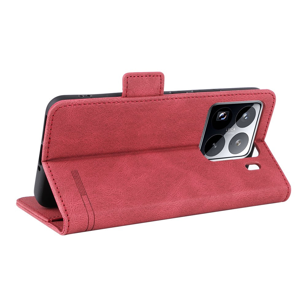 For Xiaomi 15 Case Leather Wallet Flip Phone Cover with Hardware Decor