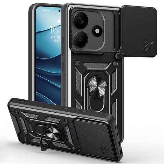 Xiaomi Redmi Note 14 5G Handyhülle – mit verschiebbarem Kameradeckel, PC + TPU-Kickstand