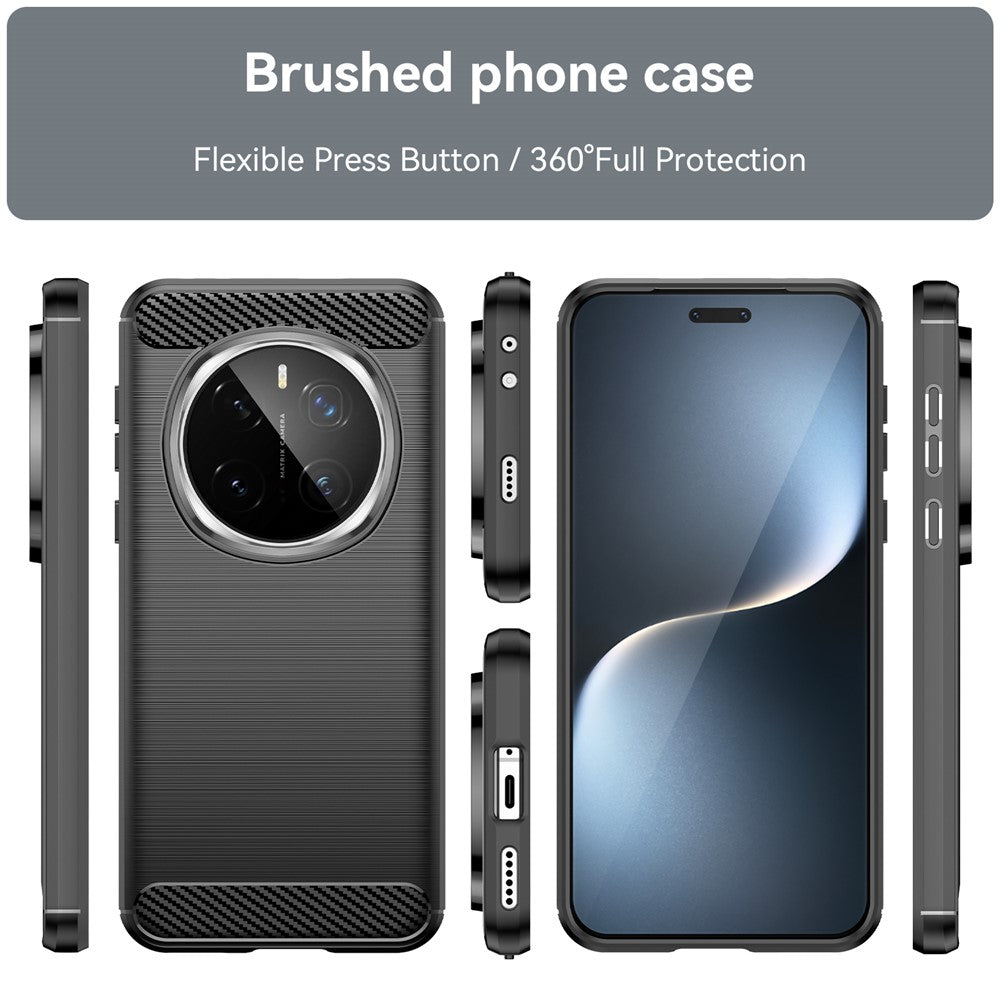 For Honor Magic7 Pro 5G Case Carbon Fiber Texture Brushed Anti Fingerprint Phone Back Cover