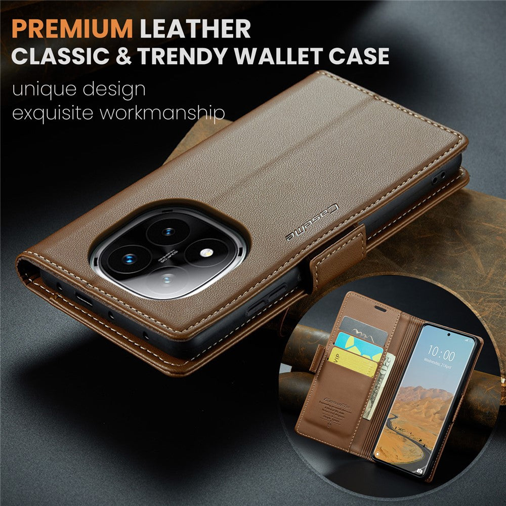 CASEME For Xiaomi Redmi Note 14 Pro+ 5G / 14 Pro 5G / Poco X7 5G Leather Case  023 RFID Blocking 3 Card Slot Mobile Cover