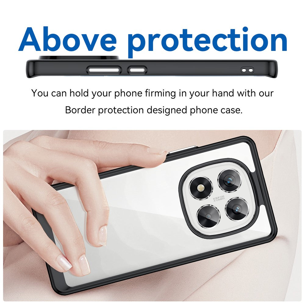 For Xiaomi Redmi Note 14 Pro 5G / Poco X7 5G Case TPU+Acrylic Protective Clear Phone Cover