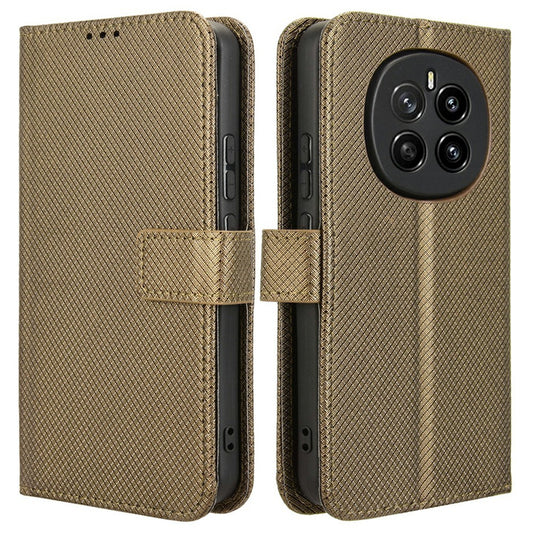 Honor Magic7 5G Handyhülle – aus PU-Leder mit Diamant-Textur, Brieftaschen