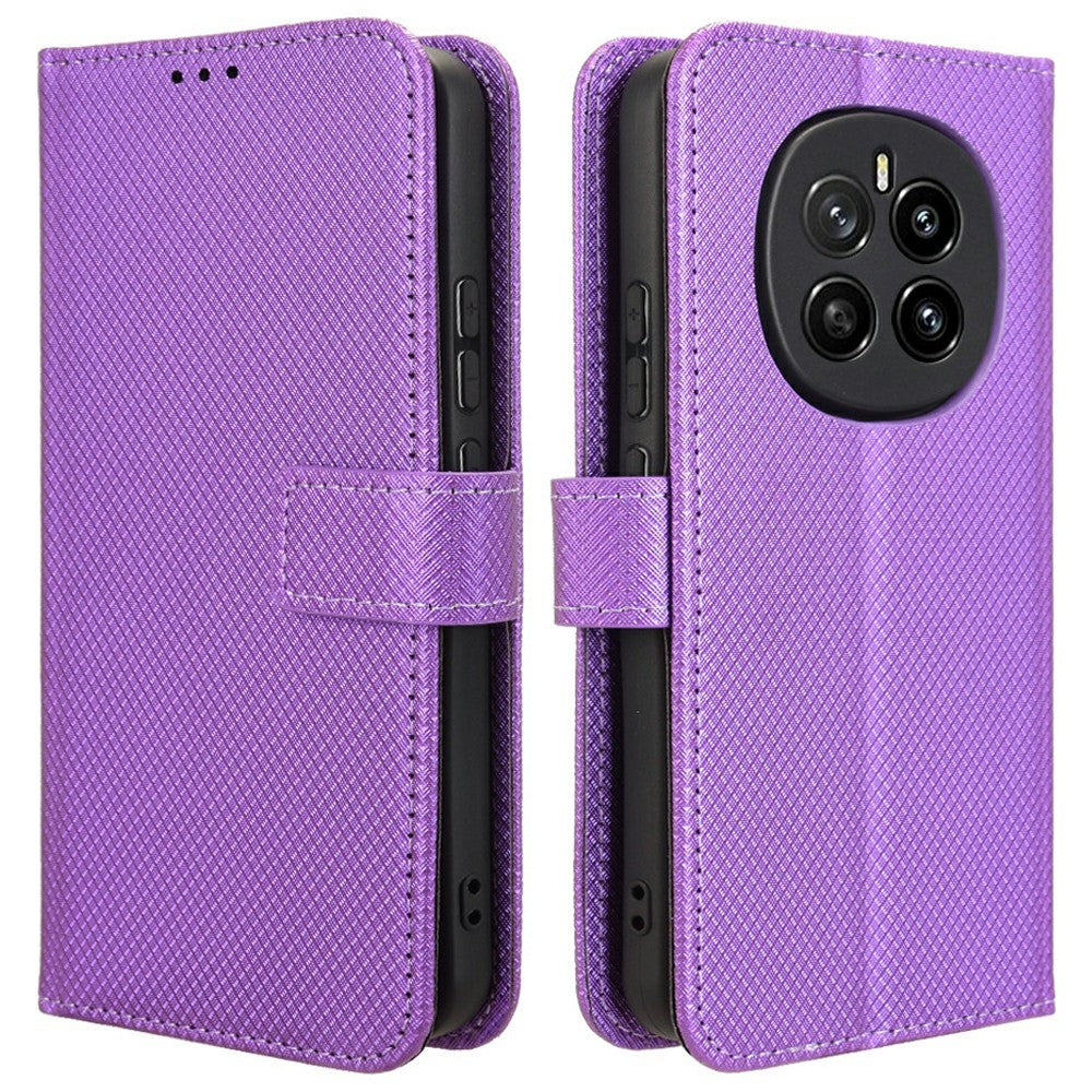 For Honor Magic7 5G Case PU Leather Diamond Texture Wallet Phone Cover