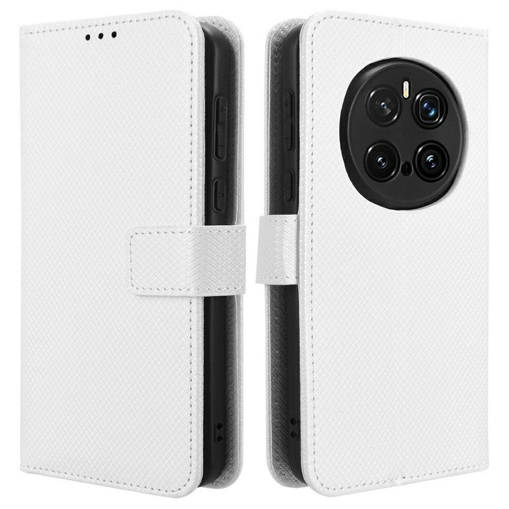 For Honor Magic7 Pro 5G Case PU Leather Diamond Texture Wallet Phone Cover