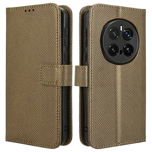 Honor Magic7 Pro 5G Handyhülle – aus PU-Leder mit Diamant-Textur, Brieftaschen