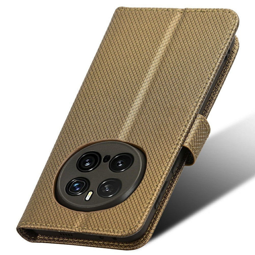 For Honor Magic7 Pro 5G Case PU Leather Diamond Texture Wallet Phone Cover