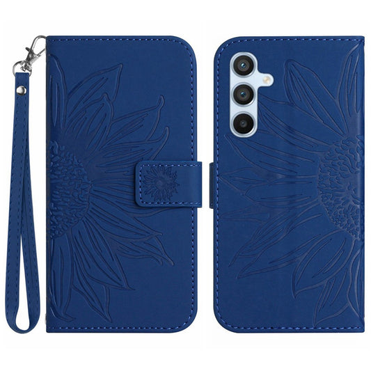 Galaxy A26 5G Wallet-Hülle – Sonnenblume aufgedruckt, mit Ständer & Riemen