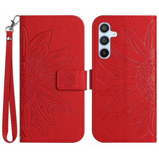 Galaxy A26 5G Wallet-Hülle – Sonnenblume aufgedruckt, mit Ständer & Riemen