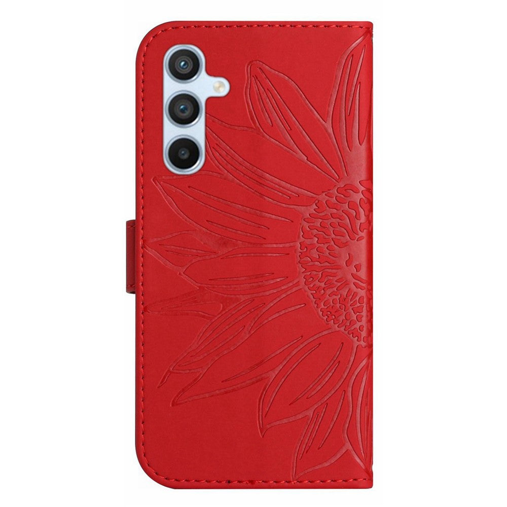 Galaxy A56 5G / M56 5G Wallet-Hülle – Sonnenblume aufgedruckt, mit Ständer & Riemen