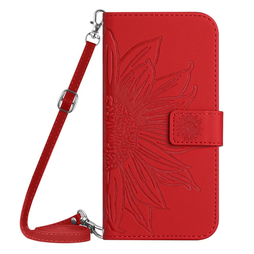 Galaxy A56 5G / M56 5G Wallet-Hülle – Sonnenblume aufgedruckt, mit Ständer & Riemen