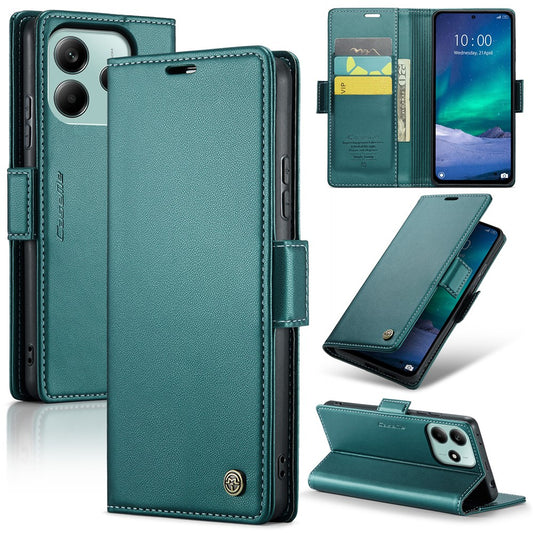 Xiaomi Redmi Note 14 5G Handyhülle – CASEME Ledertasche 023, RFID-blockierende mit 3 Kartenfächern