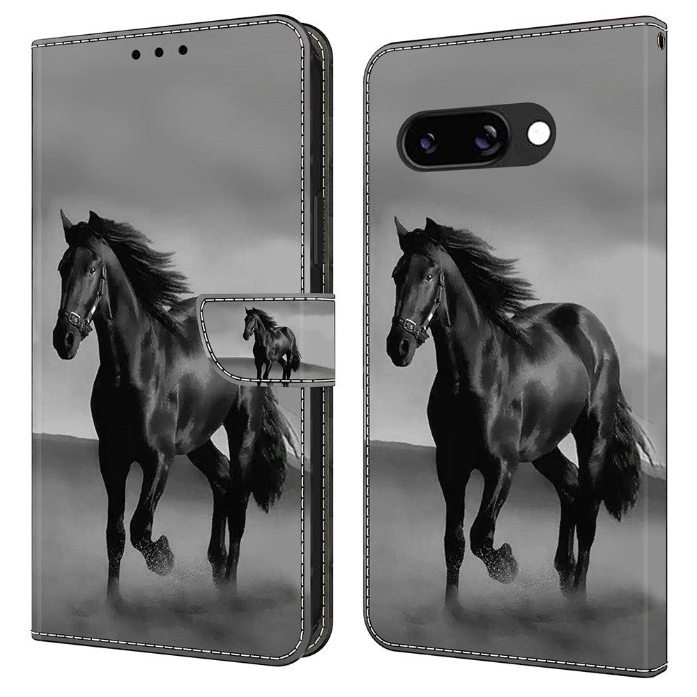 Pixel 9a Wallet-Hülle mit 3D-Muster & Magnetverschluss