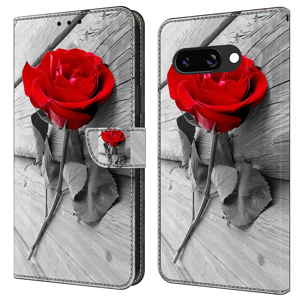 Pixel 9a Wallet-Hülle mit 3D-Muster & Magnetverschluss