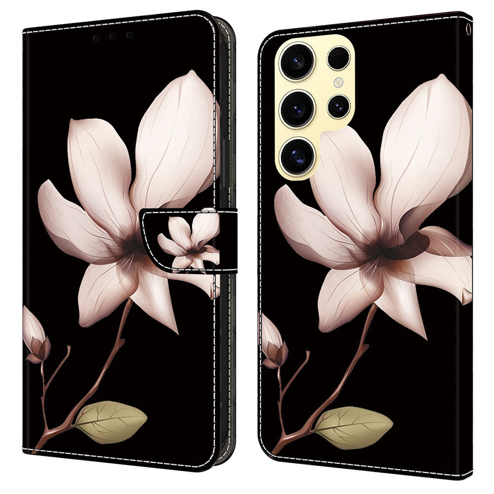 Galaxy S25 Ultra Wallet-Hülle mit 3D-Muster & Magnetverschluss