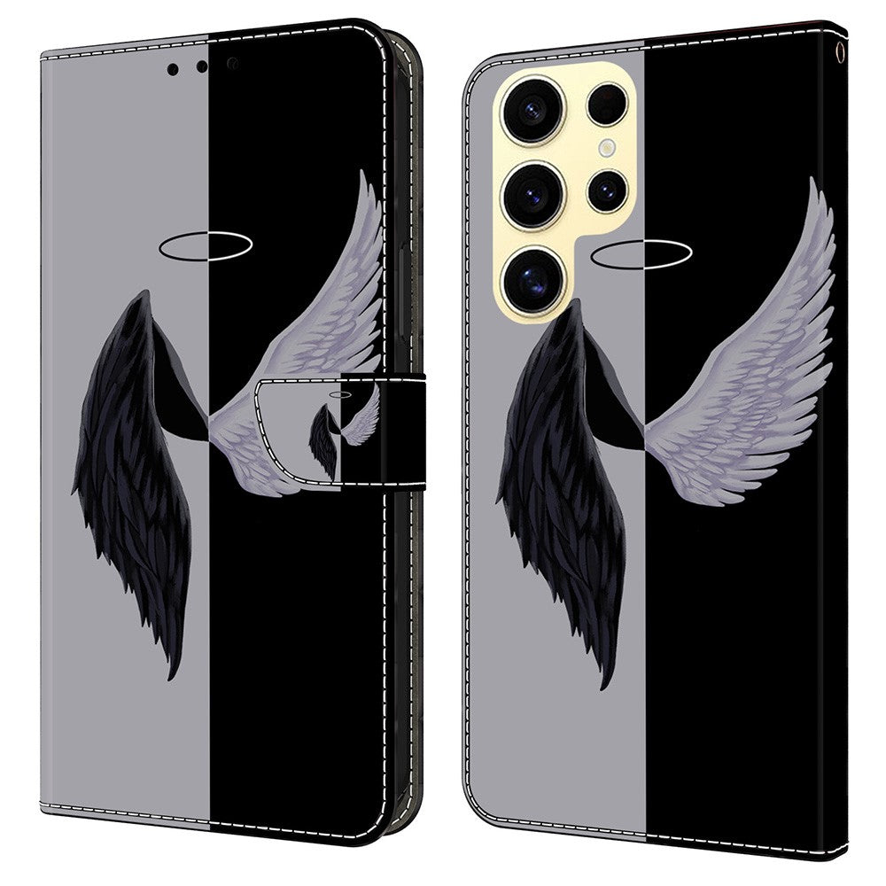 Galaxy S25 Ultra Wallet-Hülle mit 3D-Muster & Magnetverschluss