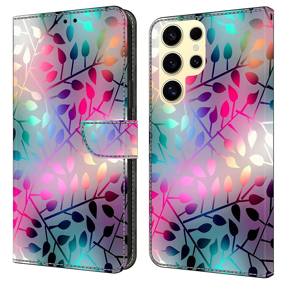 Galaxy S25 Ultra Wallet-Hülle mit 3D-Muster & Magnetverschluss