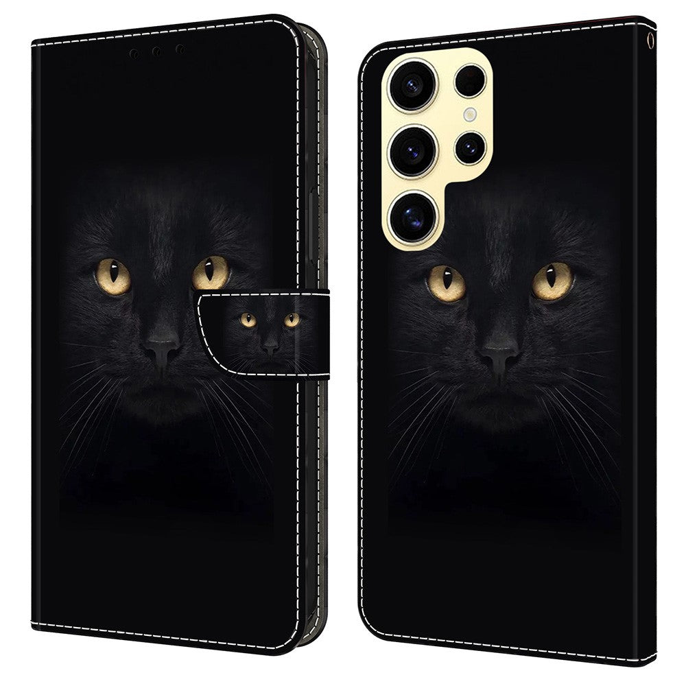Galaxy S25 Ultra Wallet-Hülle mit 3D-Muster & Magnetverschluss