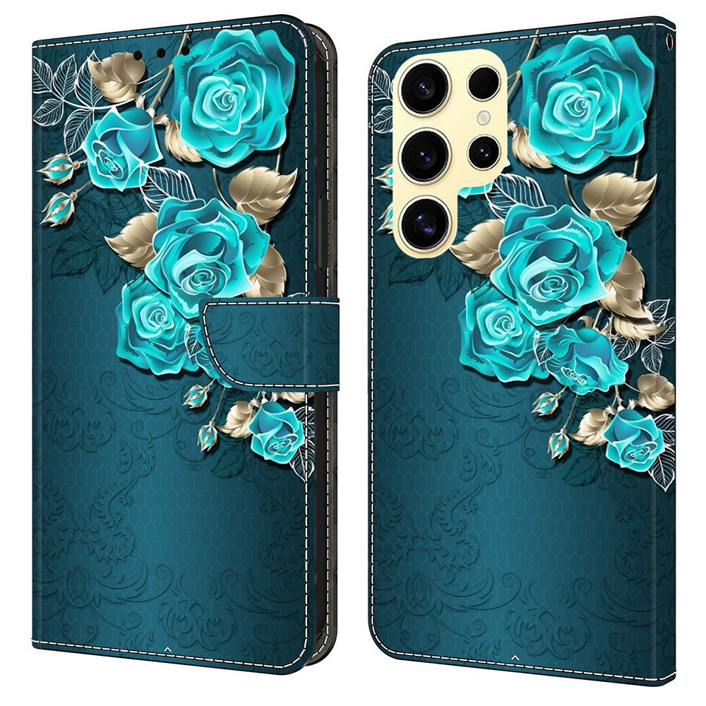 Galaxy S25 Ultra Wallet-Hülle mit 3D-Muster & Magnetverschluss