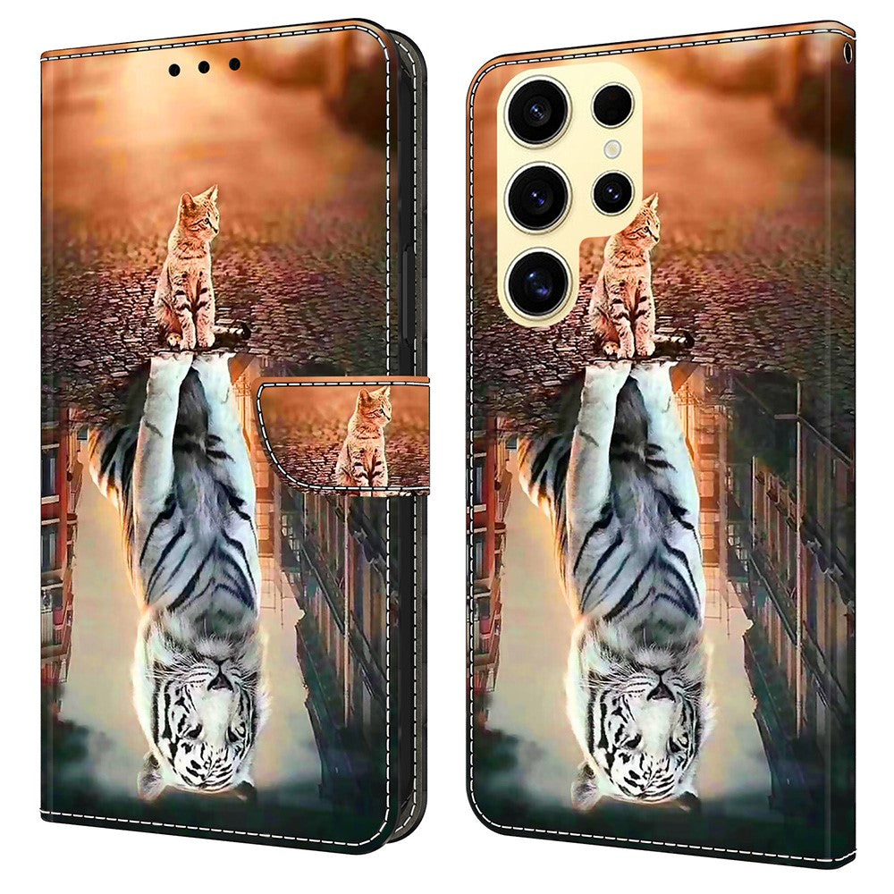 Galaxy S25 Ultra Wallet-Hülle mit 3D-Muster & Magnetverschluss